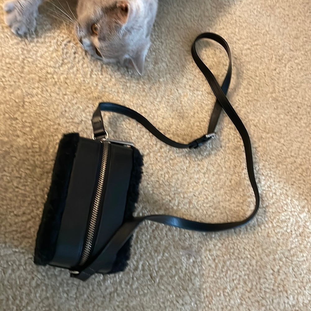 Sandro cute faux fur crossbody bag.